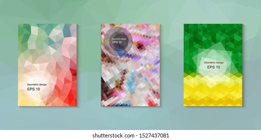 Abstract geometric triangle background, art, artistic, bright, colorful, design. Mosaic, color background. Mosaic texture. The effect of stained glass. EPS 10 Vector