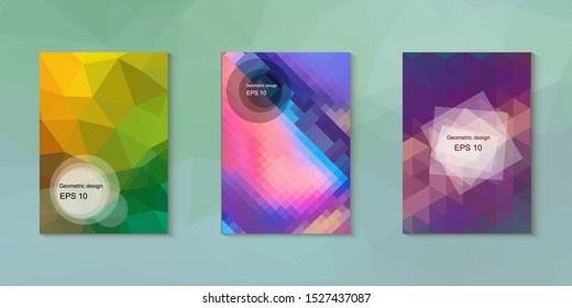 Abstract geometric triangle background, art, artistic, bright, colorful, design. Mosaic, color background. Mosaic texture. The effect of stained glass. EPS 10 Vector
