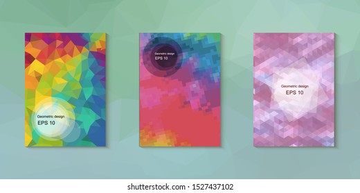 Abstract geometric triangle background, art, artistic, bright, colorful, design. Mosaic, color background. Mosaic texture. The effect of stained glass. EPS 10 Vector
