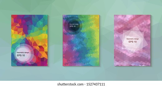 Abstract geometric triangle background, art, artistic, bright, colorful, design. Mosaic, color background. Mosaic texture. The effect of stained glass. EPS 10 Vector