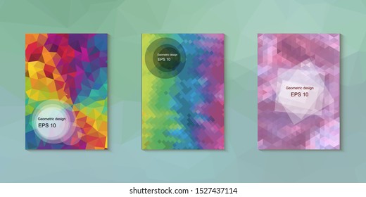 Abstract geometric triangle background, art, artistic, bright, colorful, design. Mosaic, color background. Mosaic texture. The effect of stained glass. EPS 10 Vector