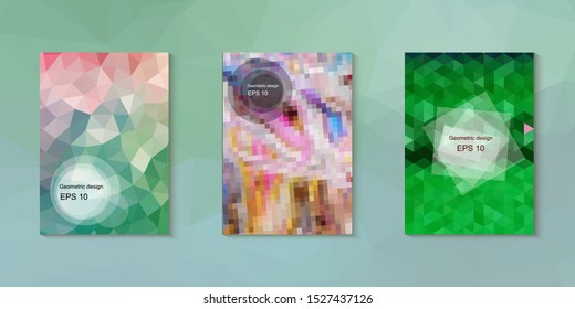 Abstract geometric triangle background, art, artistic, bright, colorful, design. Mosaic, color background. Mosaic texture. The effect of stained glass. EPS 10 Vector