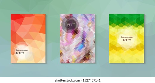 Abstract geometric triangle background, art, artistic, bright, colorful, design. Mosaic, color background. Mosaic texture. The effect of stained glass. EPS 10 Vector