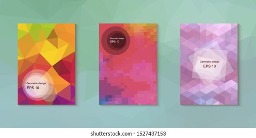 Abstract geometric triangle background, art, artistic, bright, colorful, design. Mosaic, color background. Mosaic texture. The effect of stained glass. EPS 10 Vector
