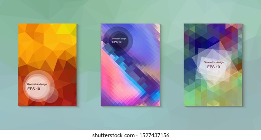 Abstract geometric triangle background, art, artistic, bright, colorful, design. Mosaic, color background. Mosaic texture. The effect of stained glass. EPS 10 Vector