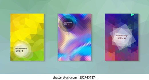 Abstract geometric triangle background, art, artistic, bright, colorful, design. Mosaic, color background. Mosaic texture. The effect of stained glass. EPS 10 Vector