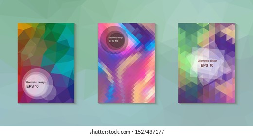 Abstract geometric triangle background, art, artistic, bright, colorful, design. Mosaic, color background. Mosaic texture. The effect of stained glass. EPS 10 Vector