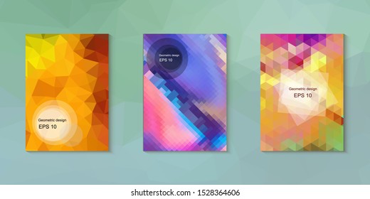 Abstract geometric triangle background, art, artistic, bright, colorful, design. Mosaic, color background. Mosaic texture. The effect of stained glass. EPS 10 Vector