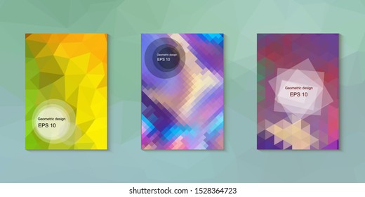 Abstract geometric triangle background, art, artistic, bright, colorful, design. Mosaic, color background. Mosaic texture. The effect of stained glass. EPS 10 Vector