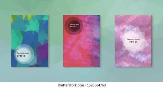 Abstract geometric triangle background, art, artistic, bright, colorful, design. Mosaic, color background. Mosaic texture. The effect of stained glass. EPS 10 Vector