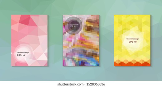 Abstract geometric triangle background, art, artistic, bright, colorful, design. Mosaic, color background. Mosaic texture. The effect of stained glass. EPS 10 Vector