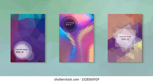 Abstract geometric triangle background, art, artistic, bright, colorful, design. Mosaic, color background. Mosaic texture. The effect of stained glass. EPS 10 Vector