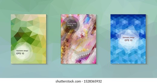 Abstract geometric triangle background, art, artistic, bright, colorful, design. Mosaic, color background. Mosaic texture. The effect of stained glass. EPS 10 Vector
