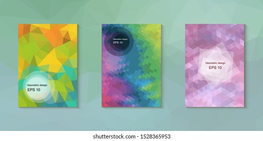 Abstract geometric triangle background, art, artistic, bright, colorful, design. Mosaic, color background. Mosaic texture. The effect of stained glass. EPS 10 Vector