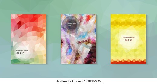 Abstract geometric triangle background, art, artistic, bright, colorful, design. Mosaic, color background. Mosaic texture. The effect of stained glass. EPS 10 Vector