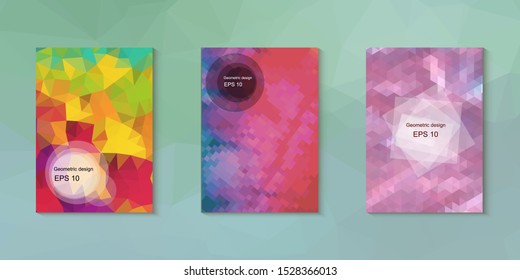 Abstract geometric triangle background, art, artistic, bright, colorful, design. Mosaic, color background. Mosaic texture. The effect of stained glass. EPS 10 Vector