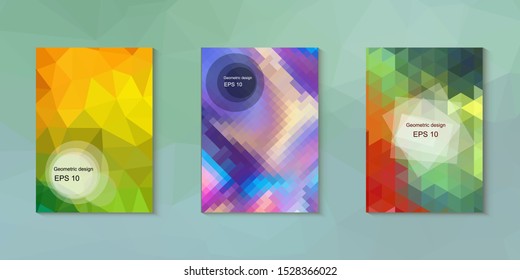 Abstract geometric triangle background, art, artistic, bright, colorful, design. Mosaic, color background. Mosaic texture. The effect of stained glass. EPS 10 Vector