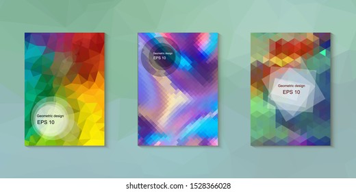 Abstract geometric triangle background, art, artistic, bright, colorful, design. Mosaic, color background. Mosaic texture. The effect of stained glass. EPS 10 Vector