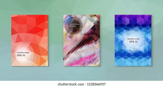 Abstract geometric triangle background, art, artistic, bright, colorful, design. Mosaic, color background. Mosaic texture. The effect of stained glass. EPS 10 Vector