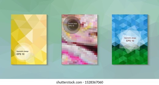 Abstract geometric triangle background, art, artistic, bright, colorful, design. Mosaic, color background. Mosaic texture. The effect of stained glass. EPS 10 Vector