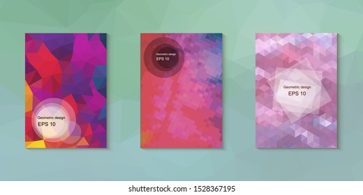 Abstract geometric triangle background, art, artistic, bright, colorful, design. Mosaic, color background. Mosaic texture. The effect of stained glass. EPS 10 Vector