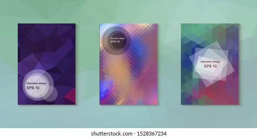 Abstract geometric triangle background, art, artistic, bright, colorful, design. Mosaic, color background. Mosaic texture. The effect of stained glass. EPS 10 Vector
