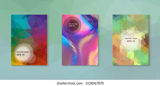 Abstract geometric triangle background, art, artistic, bright, colorful, design. Mosaic, color background. Mosaic texture. The effect of stained glass. EPS 10 Vector