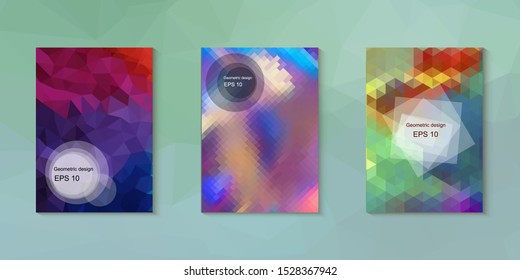 Abstract geometric triangle background, art, artistic, bright, colorful, design. Mosaic, color background. Mosaic texture. The effect of stained glass. EPS 10 Vector