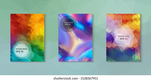 Abstract geometric triangle background, art, artistic, bright, colorful, design. Mosaic, color background. Mosaic texture. The effect of stained glass. EPS 10 Vector