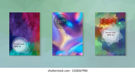 Abstract geometric triangle background, art, artistic, bright, colorful, design. Mosaic, color background. Mosaic texture. The effect of stained glass. EPS 10 Vector