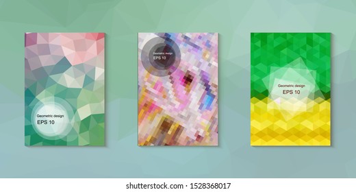 Abstract geometric triangle background, art, artistic, bright, colorful, design. Mosaic, color background. Mosaic texture. The effect of stained glass. EPS 10 Vector