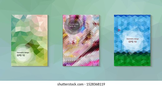 Abstract geometric triangle background, art, artistic, bright, colorful, design. Mosaic, color background. Mosaic texture. The effect of stained glass. EPS 10 Vector