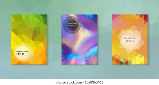 Abstract geometric triangle background, art, artistic, bright, colorful, design. Mosaic, color background. Mosaic texture. The effect of stained glass. EPS 10 Vector