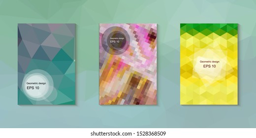 Abstract geometric triangle background, art, artistic, bright, colorful, design. Mosaic, color background. Mosaic texture. The effect of stained glass. EPS 10 Vector