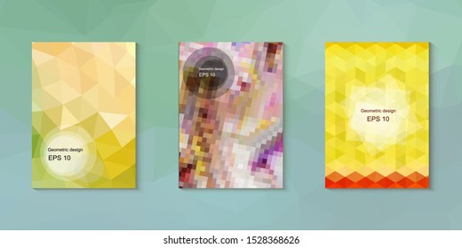 Abstract geometric triangle background, art, artistic, bright, colorful, design. Mosaic, color background. Mosaic texture. The effect of stained glass. EPS 10 Vector