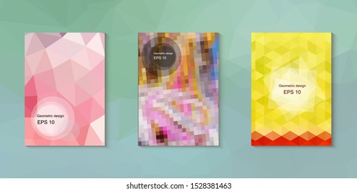 Abstract geometric triangle background, art, artistic, bright, colorful, design. Mosaic, color background. Mosaic texture. The effect of stained glass. EPS 10 Vector