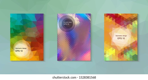 Abstract geometric triangle background, art, artistic, bright, colorful, design. Mosaic, color background. Mosaic texture. The effect of stained glass. EPS 10 Vector