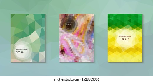 Abstract geometric triangle background, art, artistic, bright, colorful, design. Mosaic, color background. Mosaic texture. The effect of stained glass. EPS 10 Vector