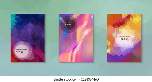 Abstract geometric triangle background, art, artistic, bright, colorful, design. Mosaic, color background. Mosaic texture. The effect of stained glass. EPS 10 Vector