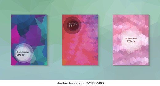 Abstract geometric triangle background, art, artistic, bright, colorful, design. Mosaic, color background. Mosaic texture. The effect of stained glass. EPS 10 Vector