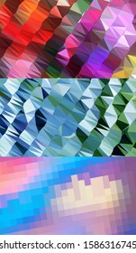 Abstract geometric triangle background, art, artistic, bright, colorful, design. Mosaic, color background. Mosaic texture. The effect of stained glass. EPS 10 Vector