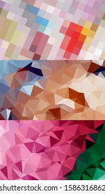 Abstract geometric triangle background, art, artistic, bright, colorful, design. Mosaic, color background. Mosaic texture. The effect of stained glass. EPS 10 Vector