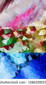 Abstract geometric triangle background, art, artistic, bright, colorful, design. Mosaic, color background. Mosaic texture. The effect of stained glass. EPS 10 Vector