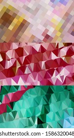 Abstract geometric triangle background, art, artistic, bright, colorful, design. Mosaic, color background. Mosaic texture. The effect of stained glass. EPS 10 Vector