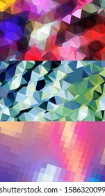 Abstract geometric triangle background, art, artistic, bright, colorful, design. Mosaic, color background. Mosaic texture. The effect of stained glass. EPS 10 Vector