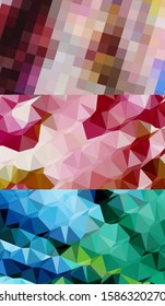 Abstract geometric triangle background, art, artistic, bright, colorful, design. Mosaic, color background. Mosaic texture. The effect of stained glass. EPS 10 Vector