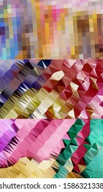 Abstract geometric triangle background, art, artistic, bright, colorful, design. Mosaic, color background. Mosaic texture. The effect of stained glass. EPS 10 Vector