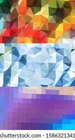 Abstract geometric triangle background, art, artistic, bright, colorful, design. Mosaic, color background. Mosaic texture. The effect of stained glass. EPS 10 Vector