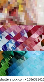Abstract geometric triangle background, art, artistic, bright, colorful, design. Mosaic, color background. Mosaic texture. The effect of stained glass. EPS 10 Vector