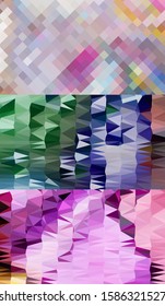 Abstract geometric triangle background, art, artistic, bright, colorful, design. Mosaic, color background. Mosaic texture. The effect of stained glass. EPS 10 Vector